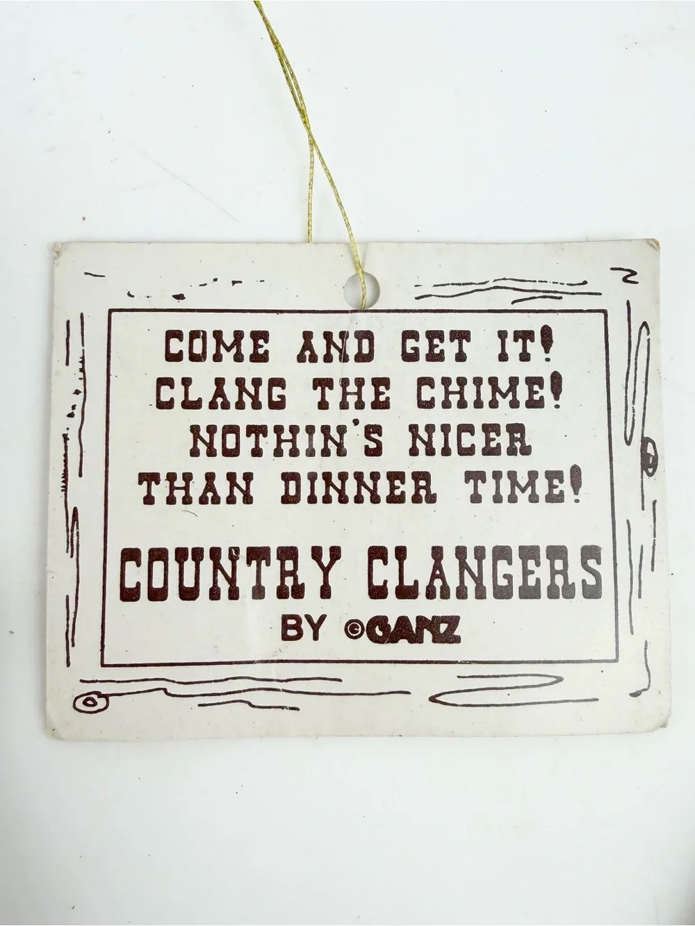 Rare Vtg Ganz Country Clangers Heart Dinner Bell Primitive Farmhouse Decor New
